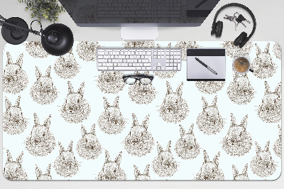 Sous-main bureau Des lapins croquis