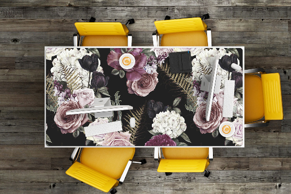 Sous-main bureau Fleurs romantiques