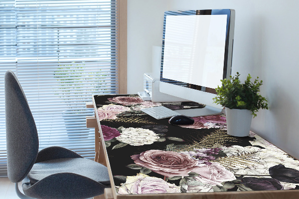 Sous-main bureau Fleurs romantiques