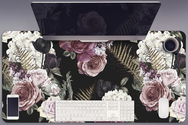 Sous-main bureau Fleurs romantiques
