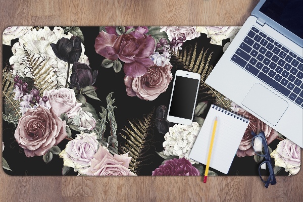 Sous-main bureau Fleurs romantiques