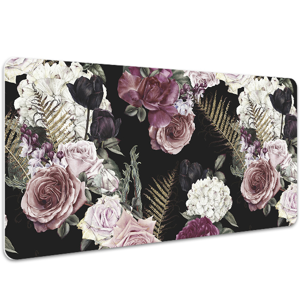 Sous-main bureau Fleurs romantiques