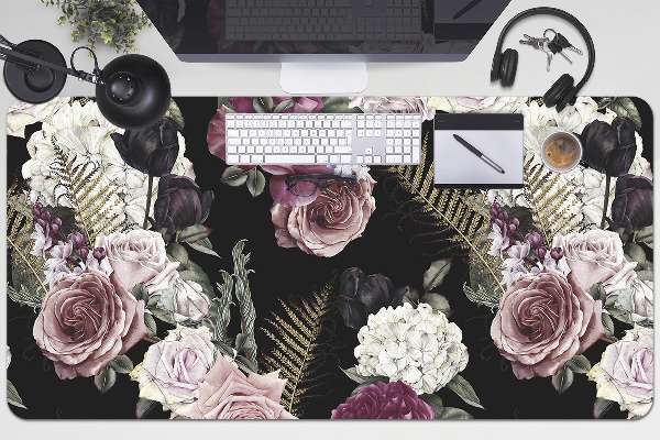 Sous-main bureau Fleurs romantiques