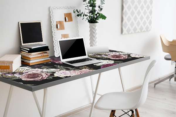 Sous-main bureau Fleurs romantiques