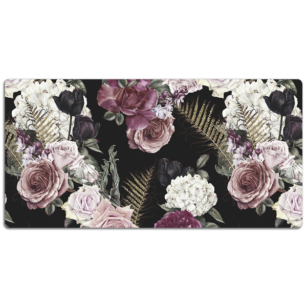 Sous-main bureau Fleurs romantiques
