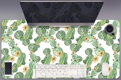 Sous-main bureau Cactus avec des fleurs