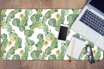 Sous-main bureau Cactus avec des fleurs