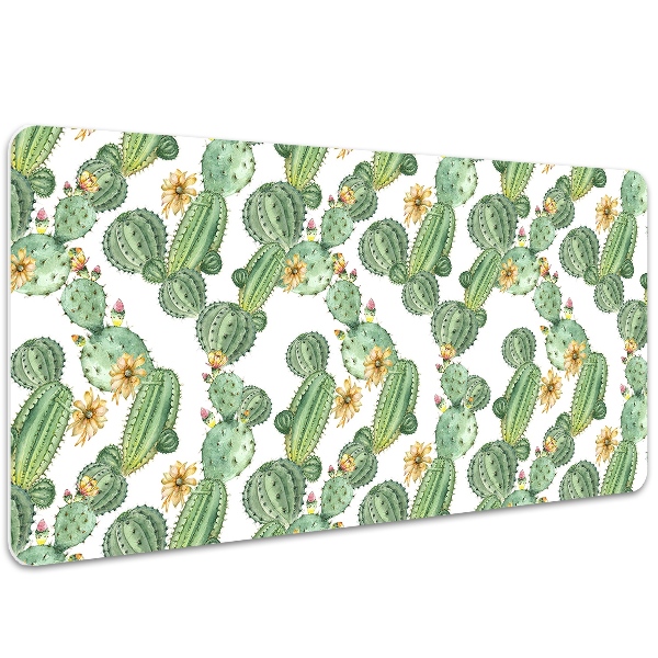 Sous-main bureau Cactus avec des fleurs