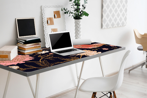 Protège bureau Pivoine avec un oiseau
