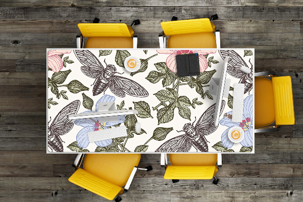 Sous-main bureau Papillons parmi les fleurs