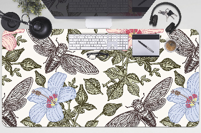 Sous-main bureau Papillons parmi les fleurs