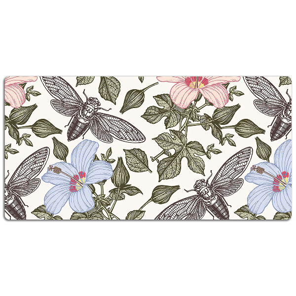 Sous-main bureau Papillons parmi les fleurs