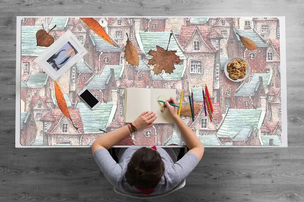 Tapis de bureau Ville automnale