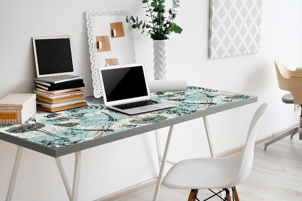 Sous-main bureau Fleurs et libellule