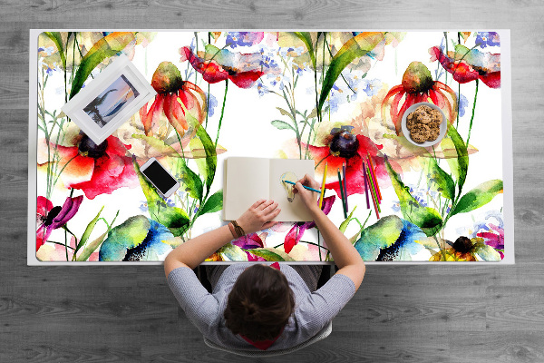 Protège bureau Fleurs colorées