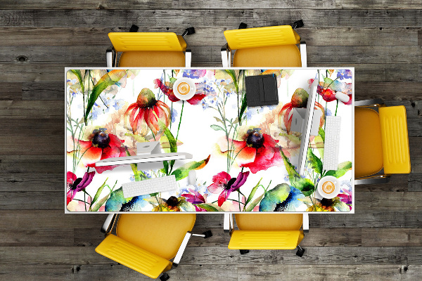 Protège bureau Fleurs colorées