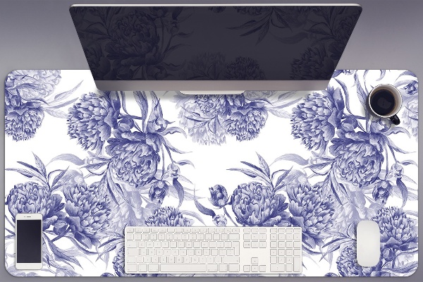 Protège bureau Pivoines violettes