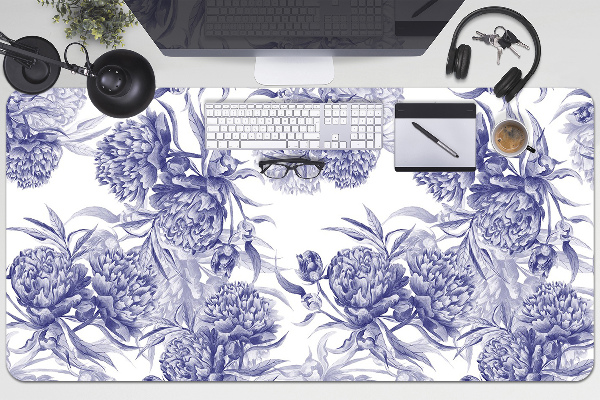 Protège bureau Pivoines violettes