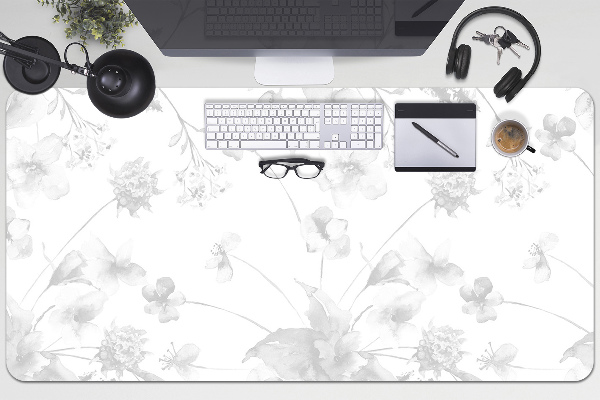 Tapis de bureau Fleurs grises