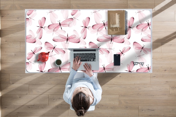 Tapis de bureau Libellule rose