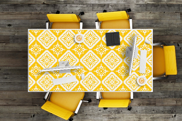 Sous-main bureau Modèle jaune-blanc