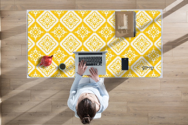 Sous-main bureau Modèle jaune-blanc