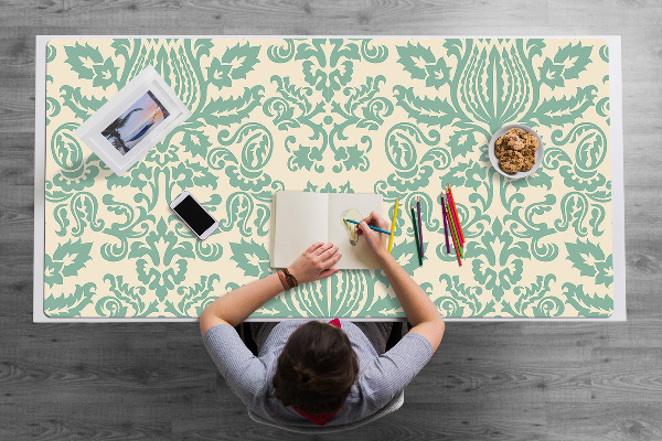Protège bureau Damassé vert