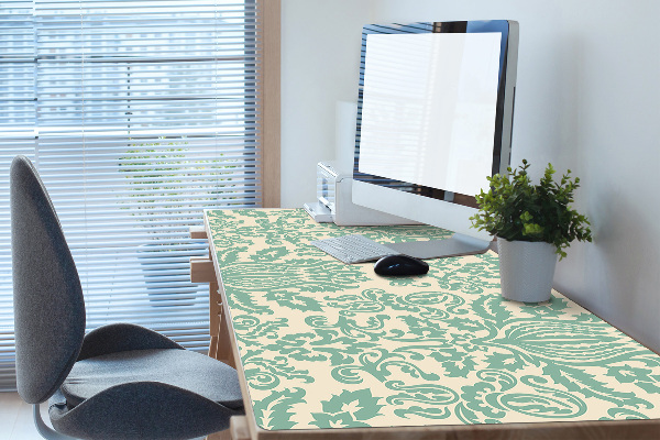 Protège bureau Damassé vert