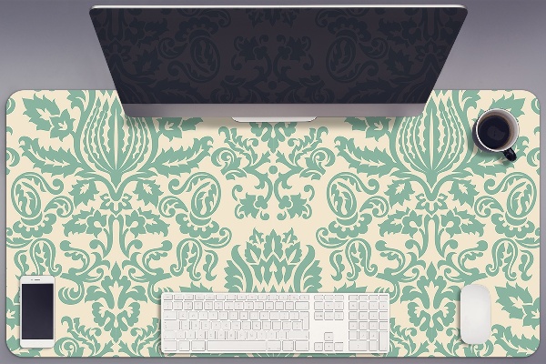 Protège bureau Damassé vert