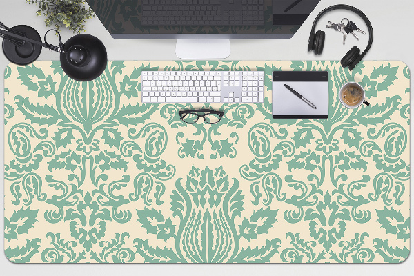 Protège bureau Damassé vert