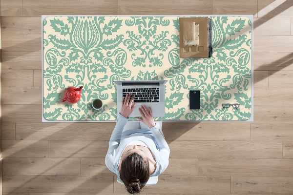 Protège bureau Damassé vert