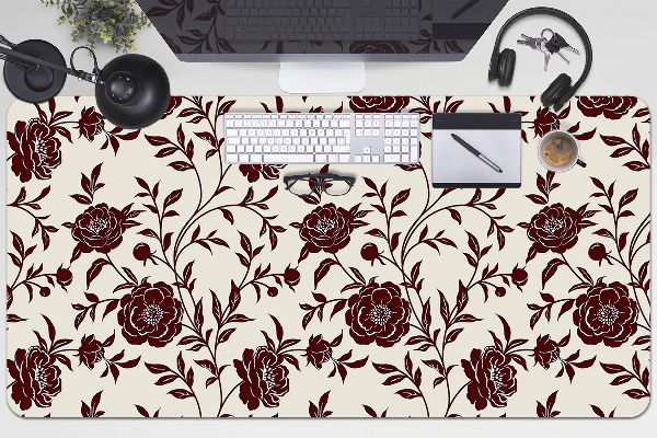 Sous-main bureau Fleurs bourgogne