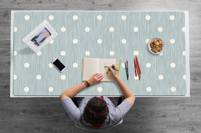 Sous main de bureau pois blancs