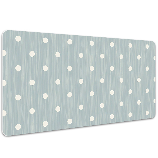 Sous main de bureau pois blancs