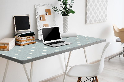 Sous main de bureau pois blancs