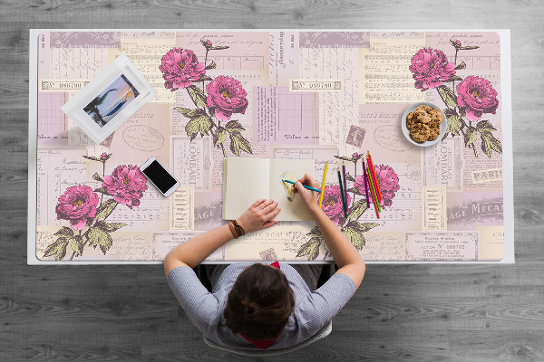 Tapis de bureau Papier et pivoines