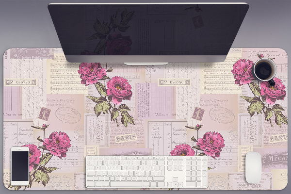 Tapis de bureau Papier et pivoines