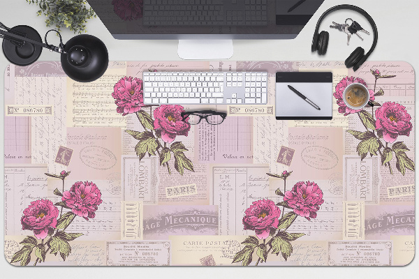 Tapis de bureau Papier et pivoines