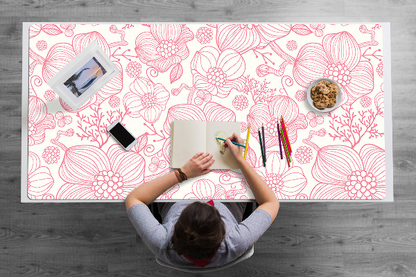 Sous main de bureau Contour des fleurs