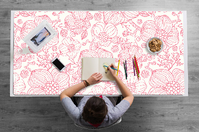 Sous main de bureau Contour des fleurs