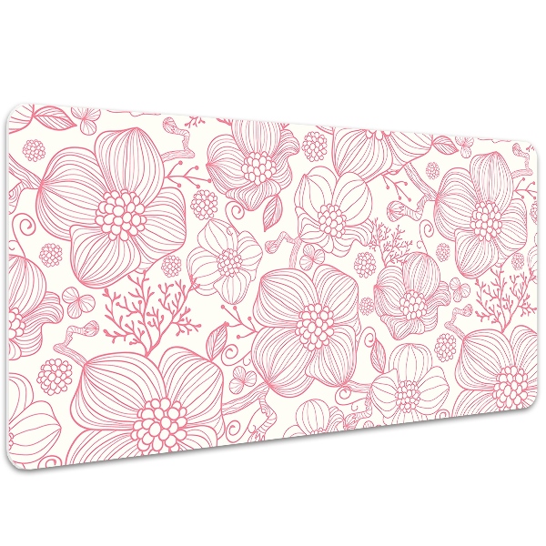 Sous main de bureau Contour des fleurs