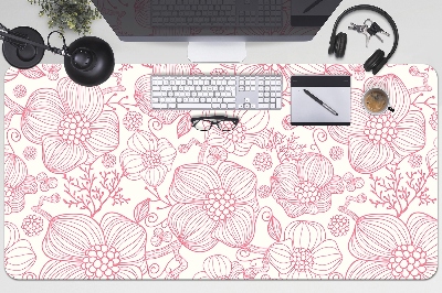 Sous main de bureau Contour des fleurs