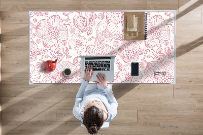 Sous main de bureau Contour des fleurs