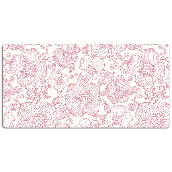 Sous main de bureau Contour des fleurs