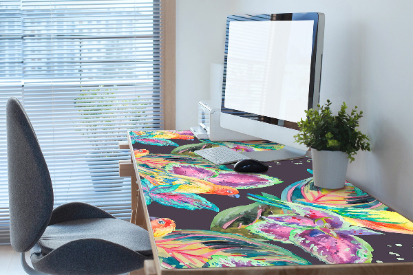 Sous main de bureau Perroquets colorés