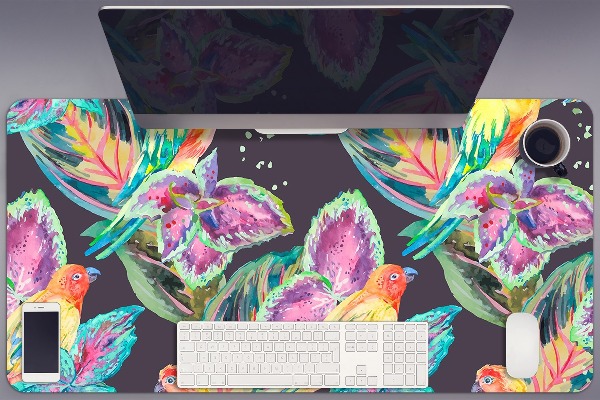 Sous main de bureau Perroquets colorés