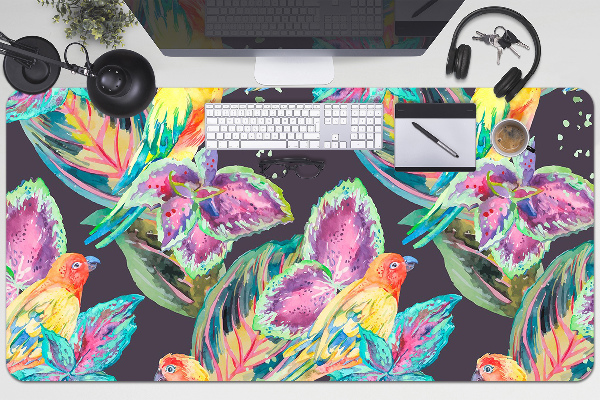 Sous main de bureau Perroquets colorés