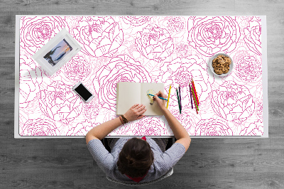 Sous main de bureau Fleurs roses