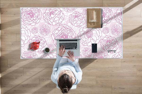Sous main de bureau Fleurs roses