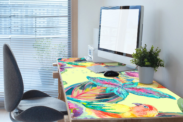 Sous main de bureau Perroquets colorés